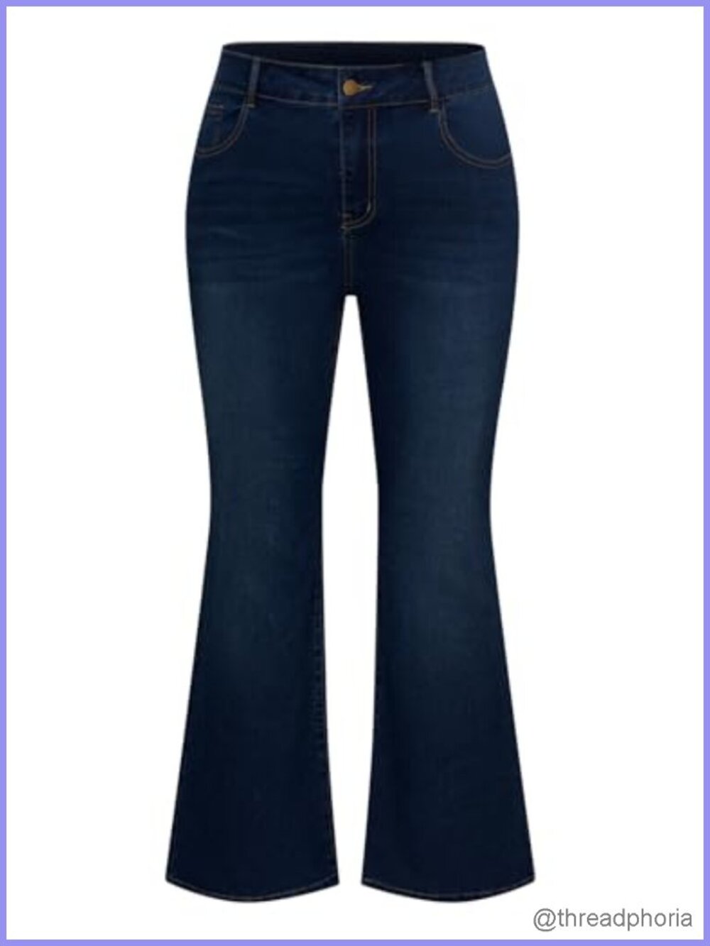 Plus Size High Waist Flared Stretch Denim Jeans Bell Bottom